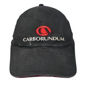 Carborundum Strapback Baseball Cap Black One Size Adjustable Embroidered